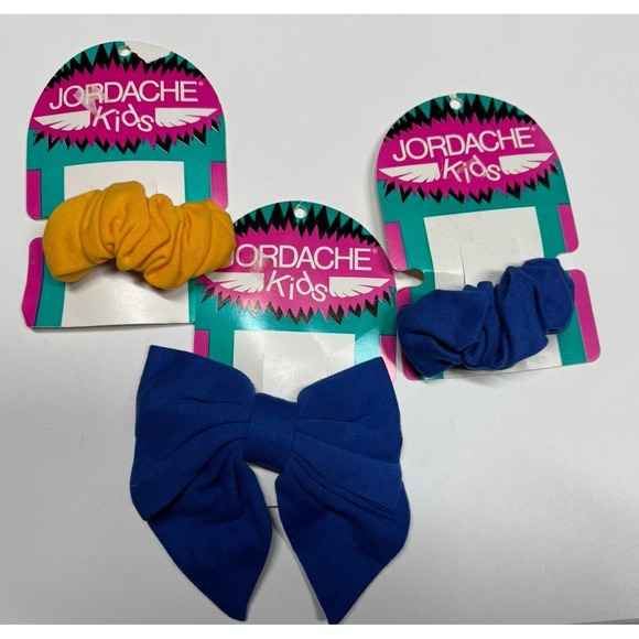 Jordache Other - Vintage 1990s Jordache Kids Bow Barrette Clip NOS Lot of 3 Blue Yellow